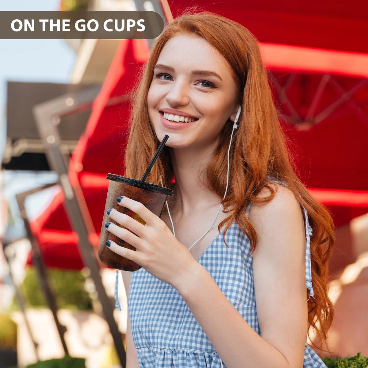 Disposable Plastic Cups With Lids And Straws For Cold Beverages