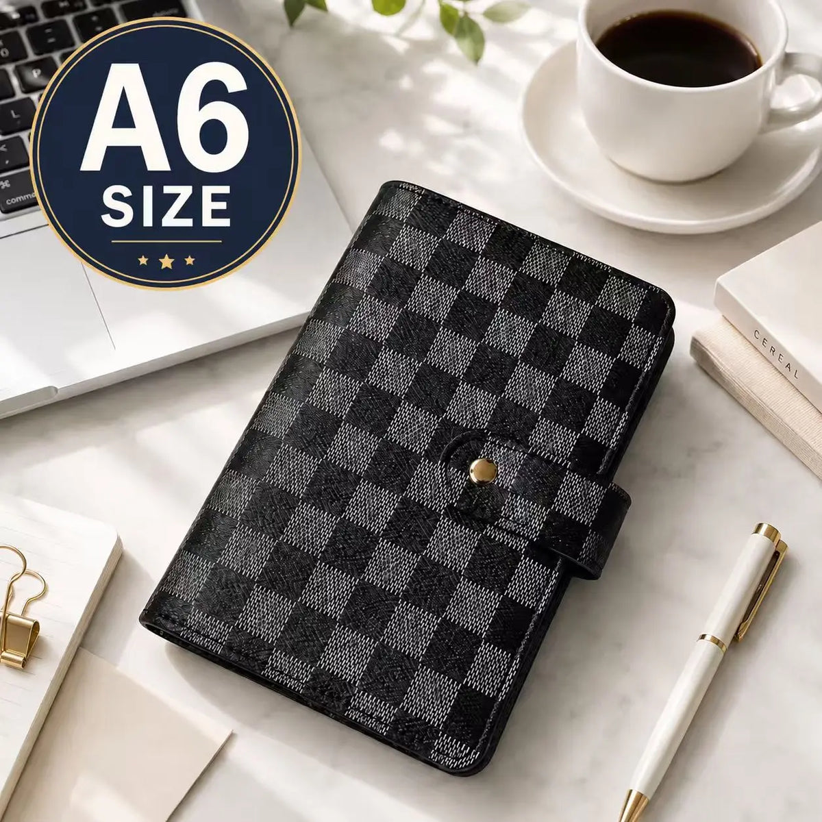 Checkered Budget Binder Planner Cash Envelope Organizer Cover My Book Journal Notebookண்டும்