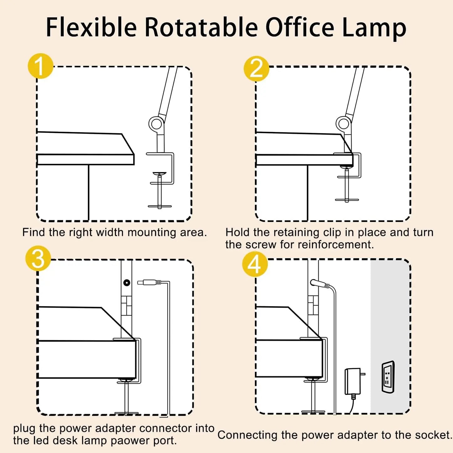 Modern LED Desk Lamp With Flexible Swing Arm Touch Controls