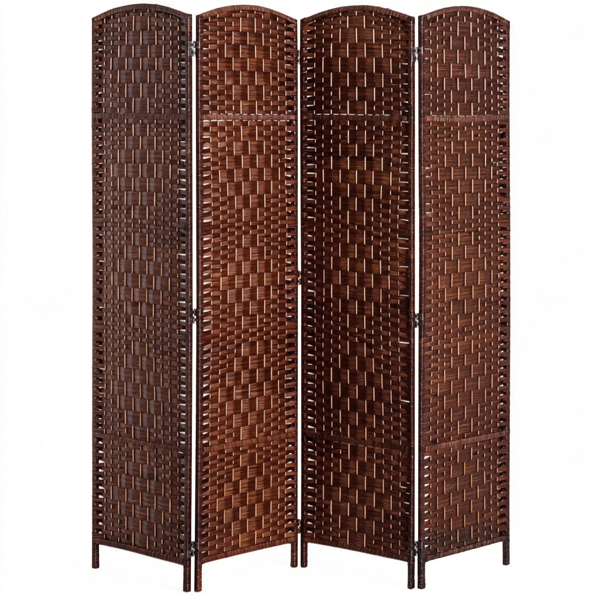 HOMCOM Handwoven Folding Room Divider Privacy Screen With Rotating Panels