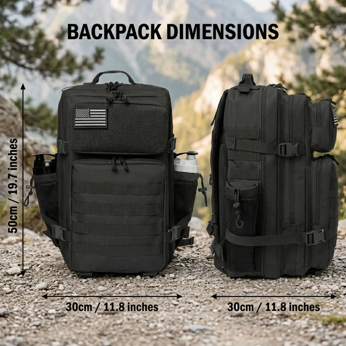 ReFire Gear Tactical Fishing Backpack with Water Bottle Holders