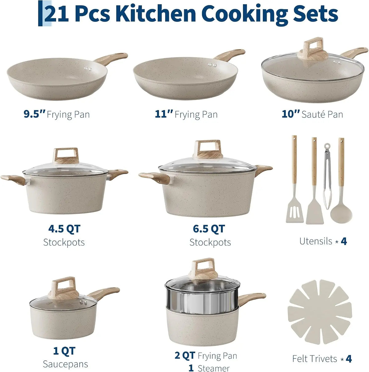 TWISTER.CK Ceramic Nonstick Induction Cookware Set With Utensils