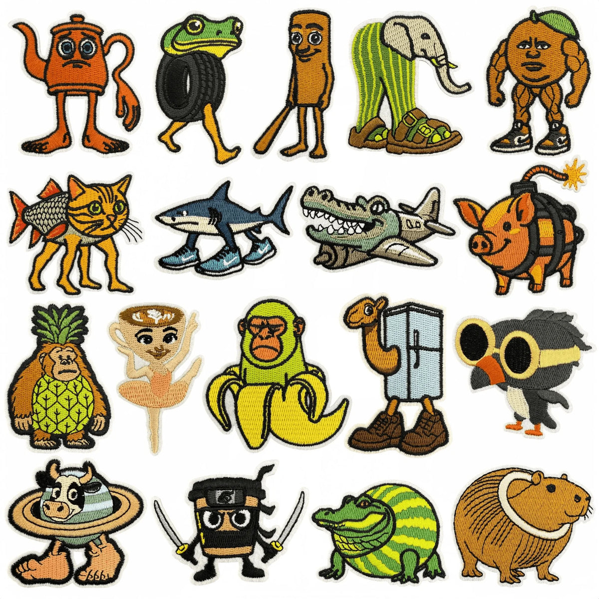 Funny Embroidered Animal Iron On Patches for Clothes and Backpacks