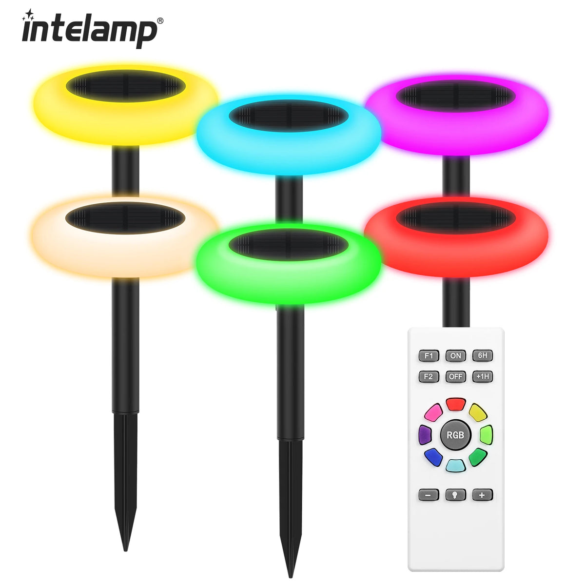 Intelamp Outdoor Solar Garden Pathway Lights Led Dusk To Dawn