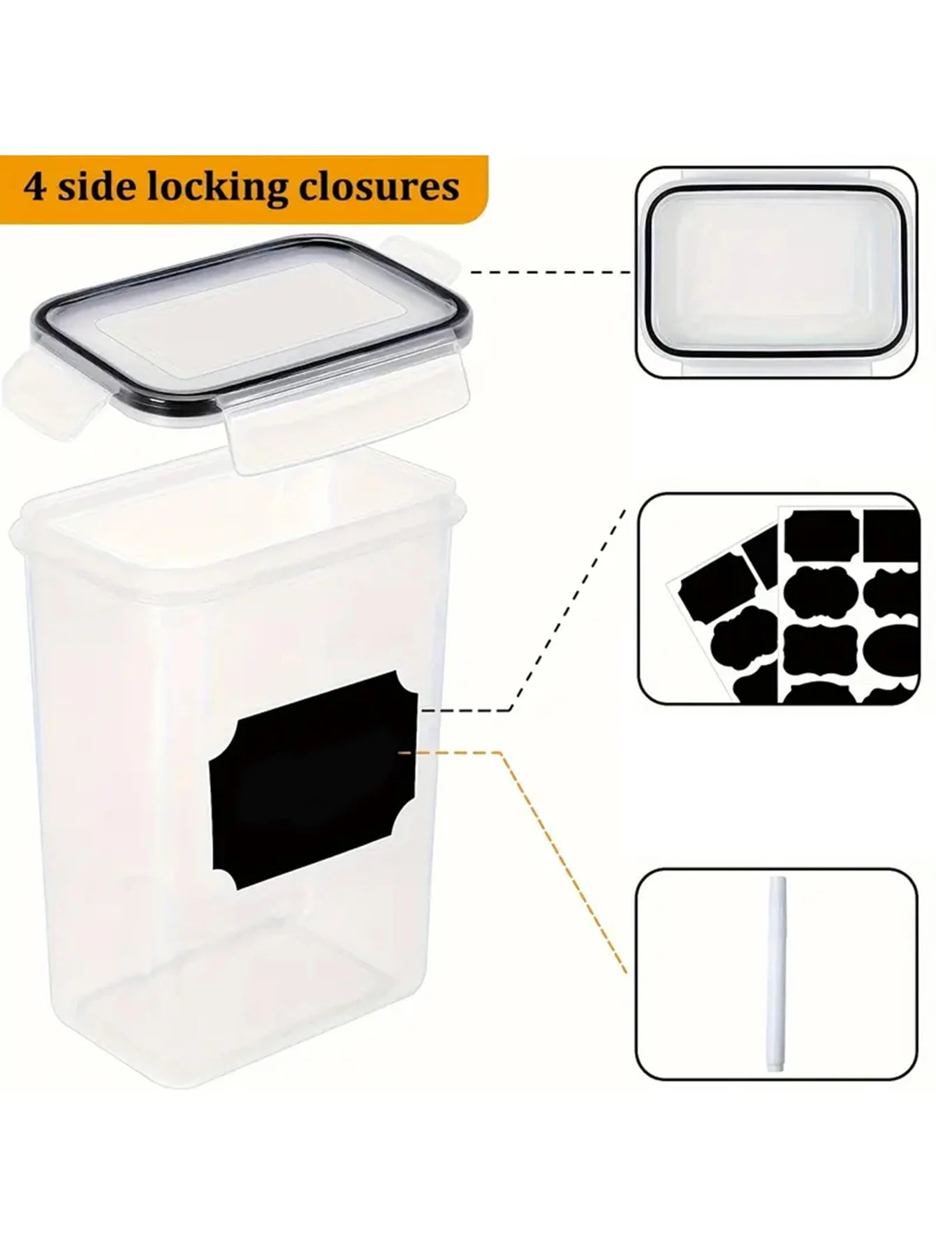 Airtight Food Storage Containers With Labels For Pantry Organization