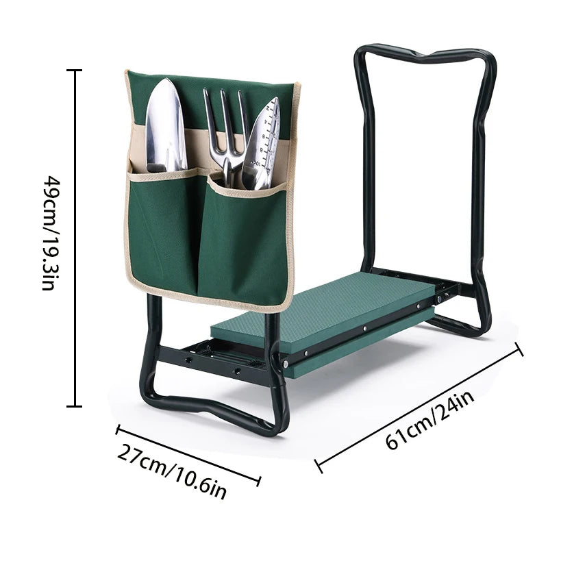 Foldable 2-In-1 Garden Kneeler And Seat With Tool Bag