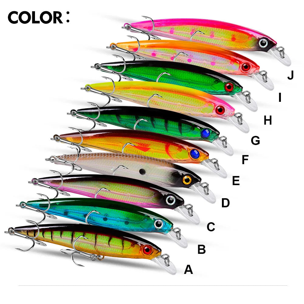 Dutriux Minnow Hard Bait Set Slow Sinking Crankbait Tackle