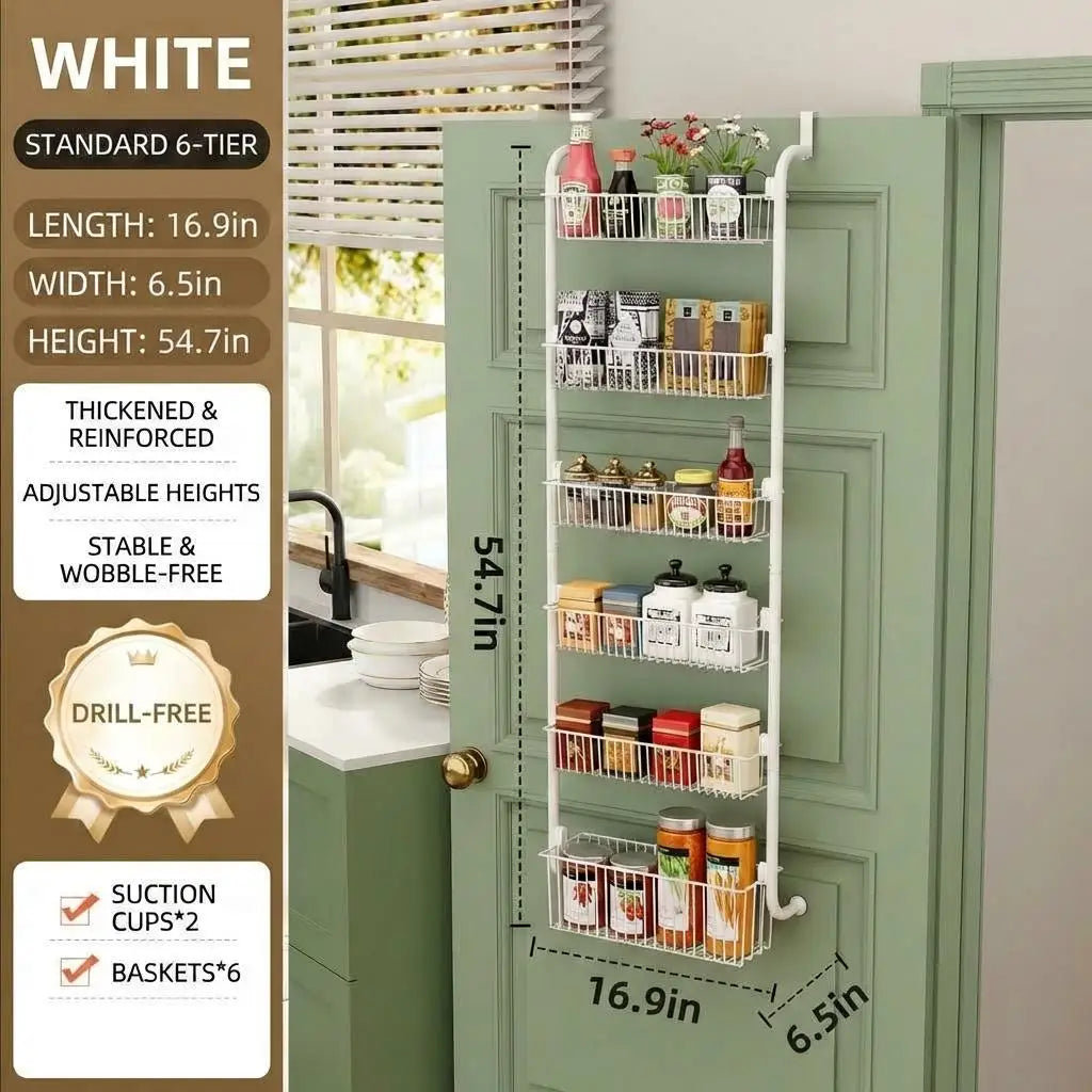 HiMISS Over Door Pantry Organizer Hanging Metal Kitchen Storage Rack