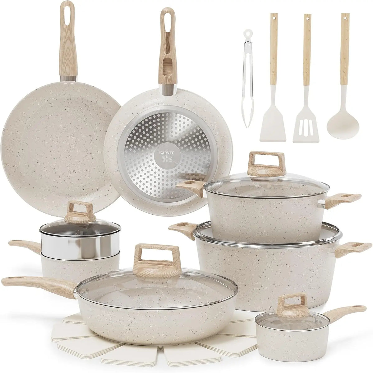 TWISTER.CK Ceramic Nonstick Induction Cookware Set With Utensils