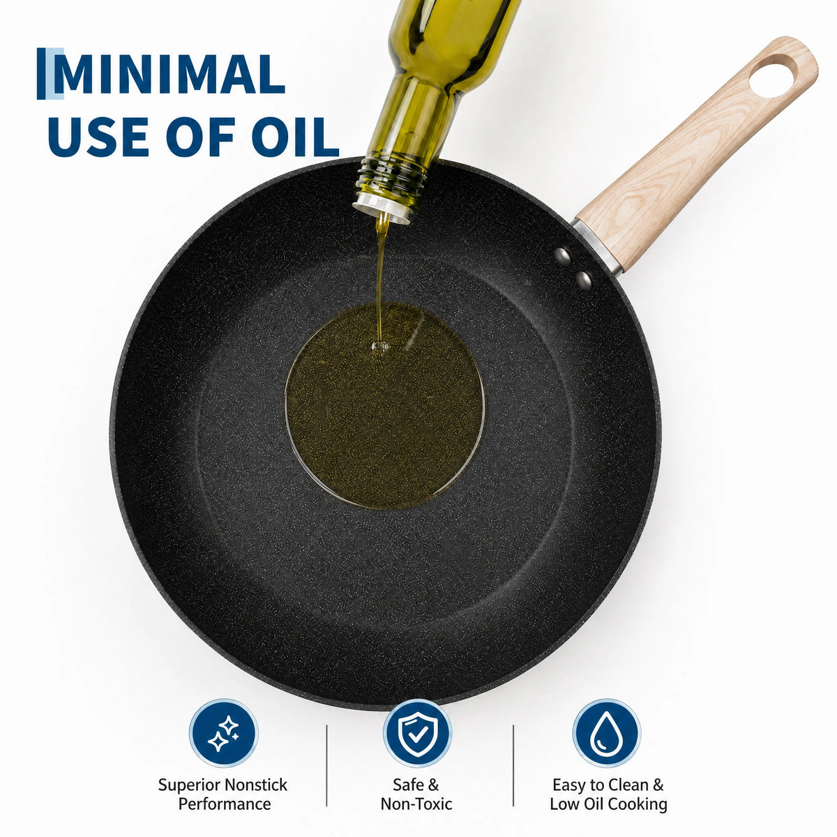 Ceramic Nonstick Cookware Set Induction Compatible Oven Safe Pots Pans