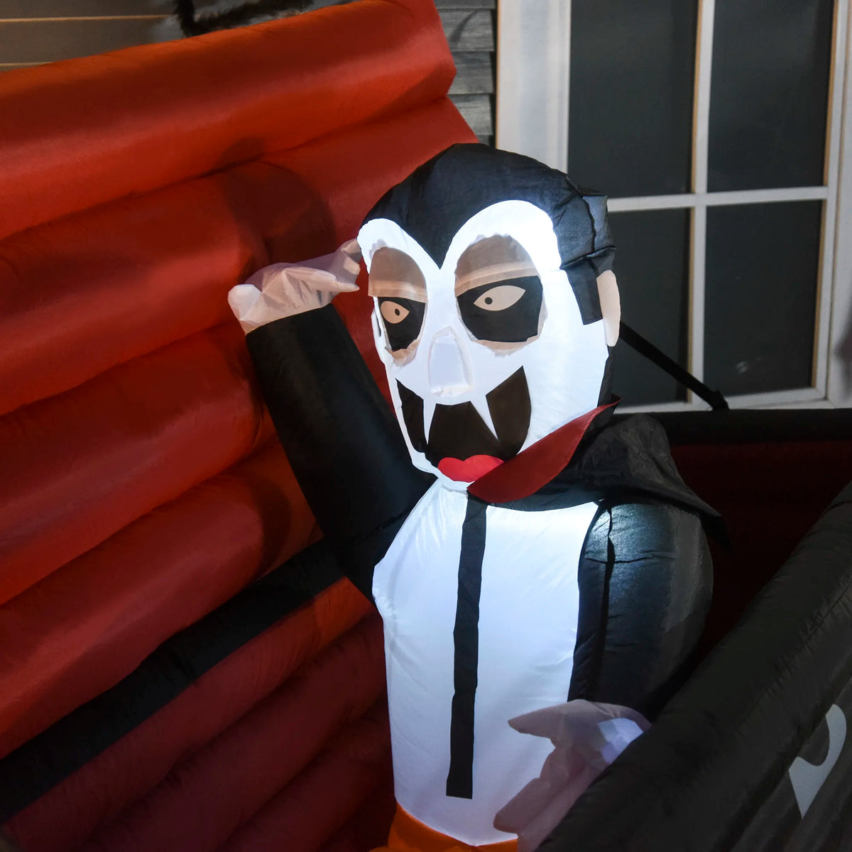 Inflatable Halloween Vampire Coffin Outdoor Display With Led