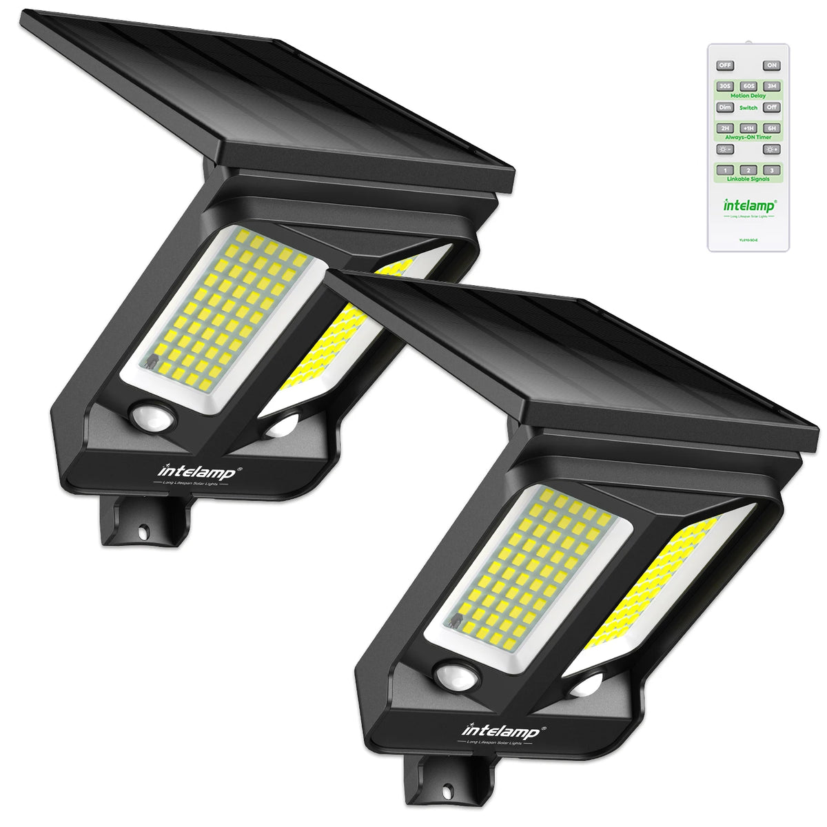 Intelamp Outdoor Solar Security Flood Light Dual Motion Sensor