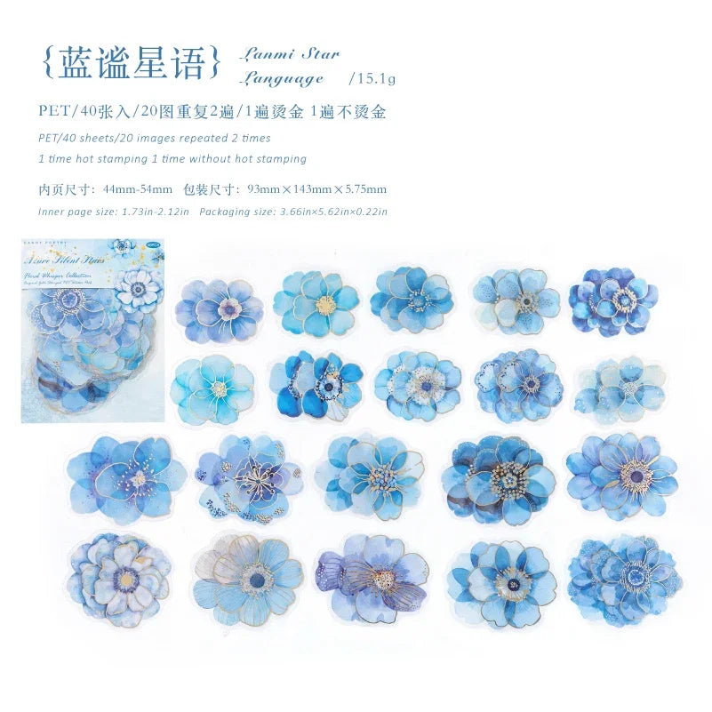 Hot Stamped Flower Stickers for Junk Journals and Scrapbooking Decor