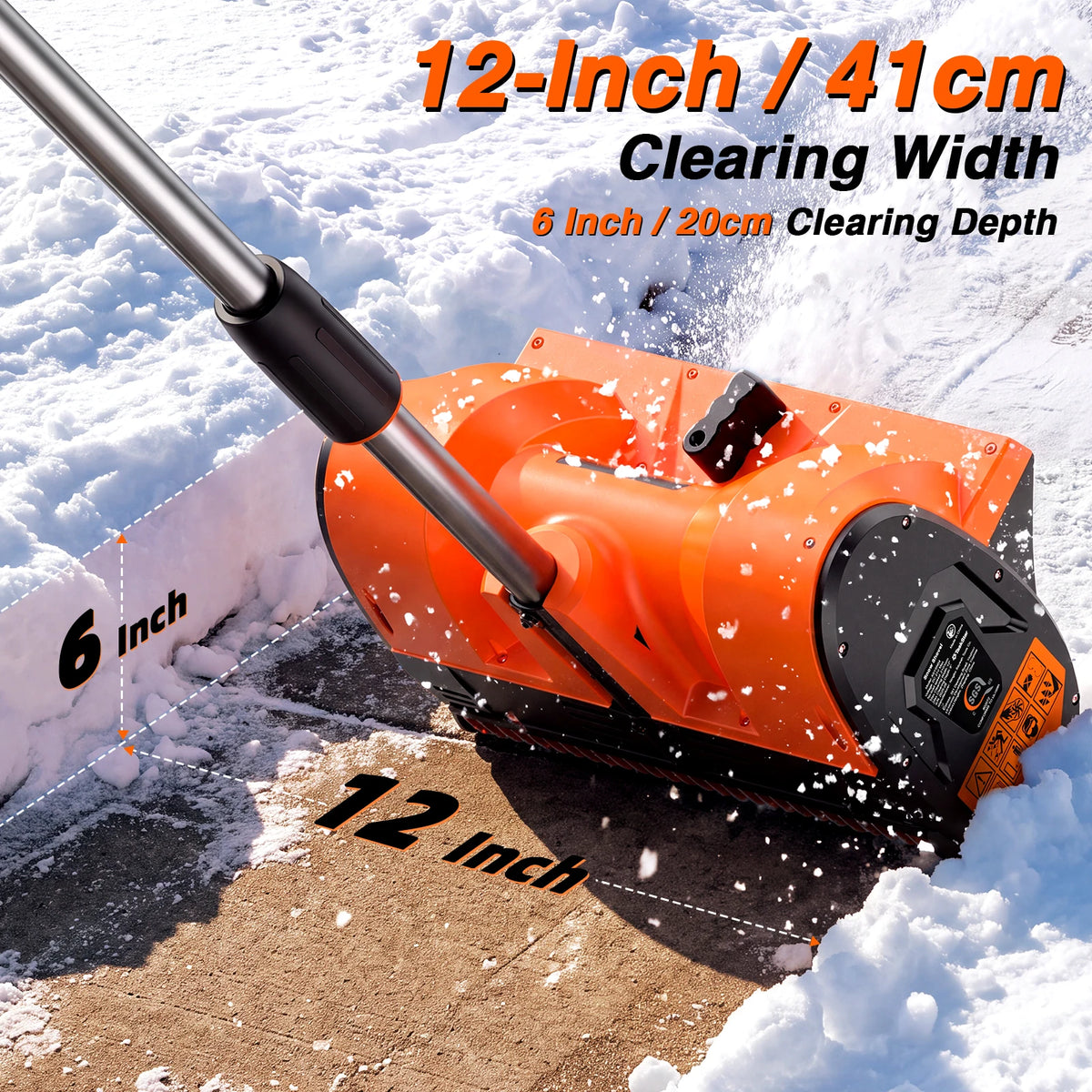 TaskStar Cordless Electric Snow Shovel With Rechargeable Battery
