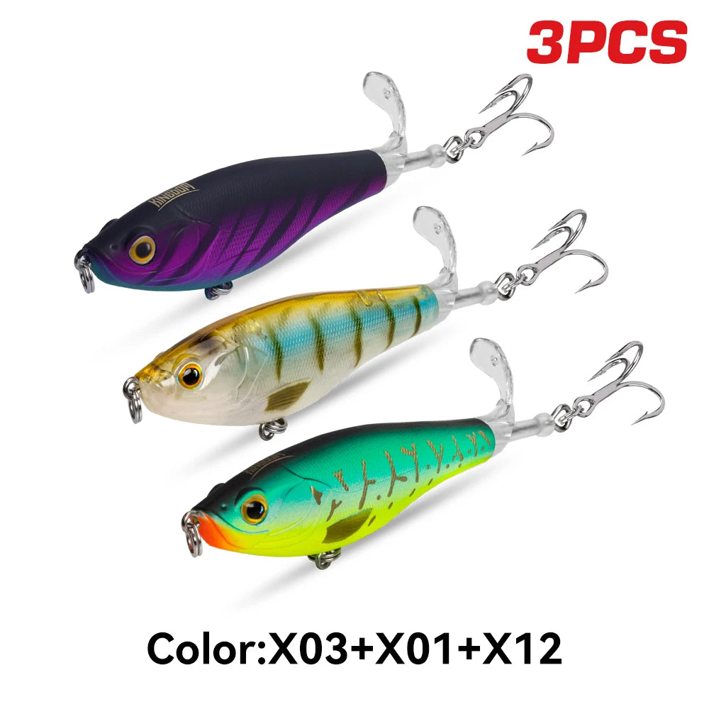 Kingdom Topwater Popper Lure Set For Bass Trout Pike Fishing
