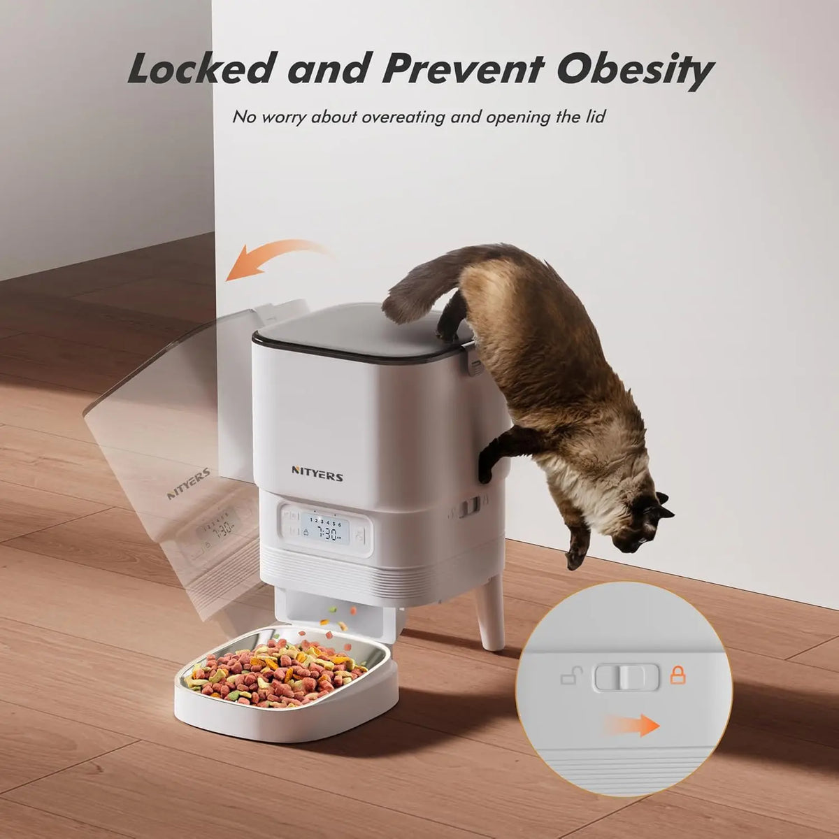 Nityers Automatic Pet Feeder With Voice Recorder And Portion Control