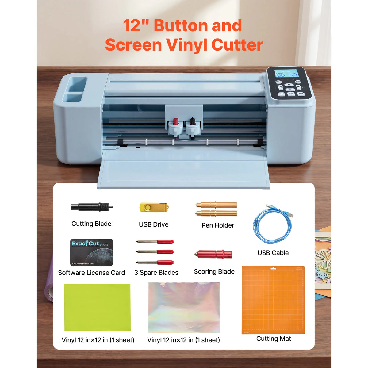 SucceBuy 12 Inch Screen Controlled Vinyl Cutting Machine With Design Resources