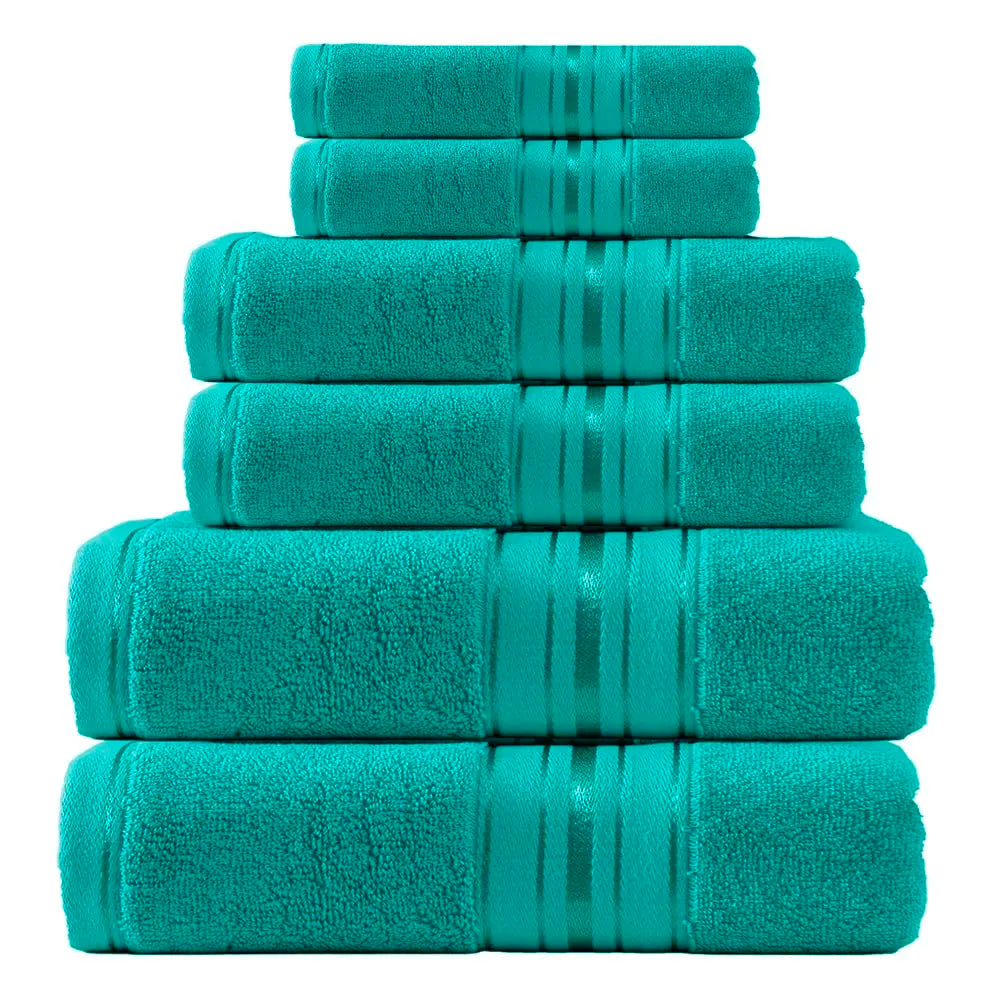 Luxury Cotton Six Piece Bath Towel Set For Modern Bathrooms
