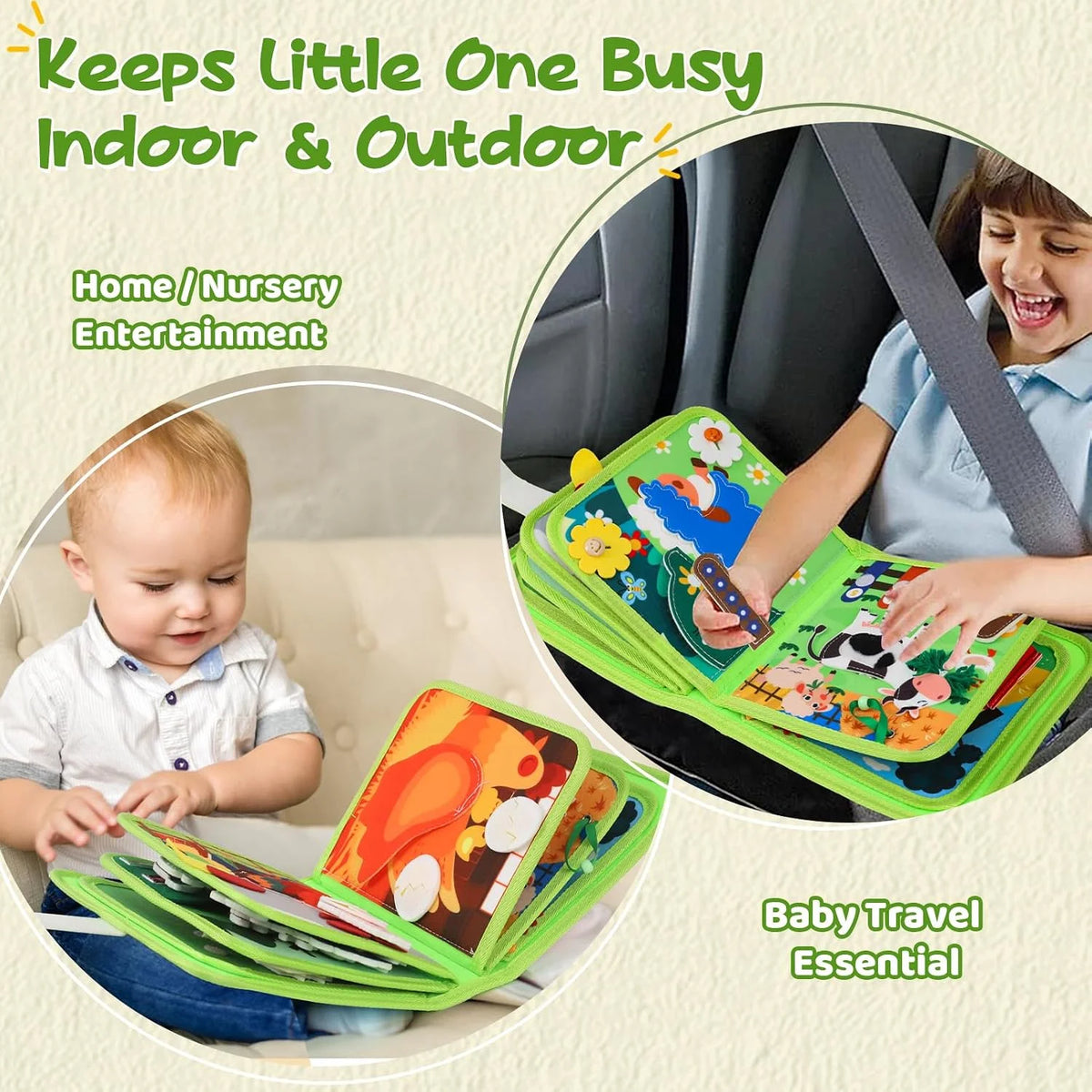 Montessori Farm Busy Book Educational Sensory Activity Toy For Toddlers