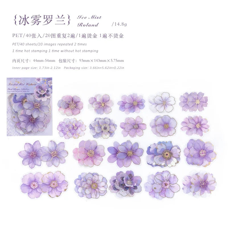 Hot Stamped Flower Stickers for Junk Journals and Scrapbooking Decor
