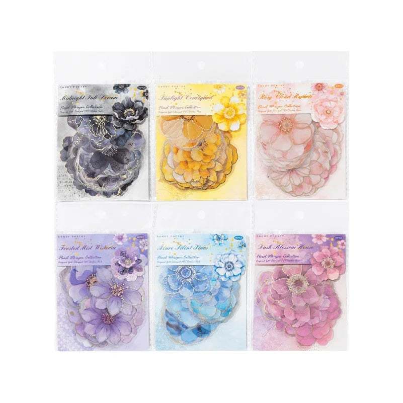 Hot Stamped Flower Stickers for Junk Journals and Scrapbooking Decor