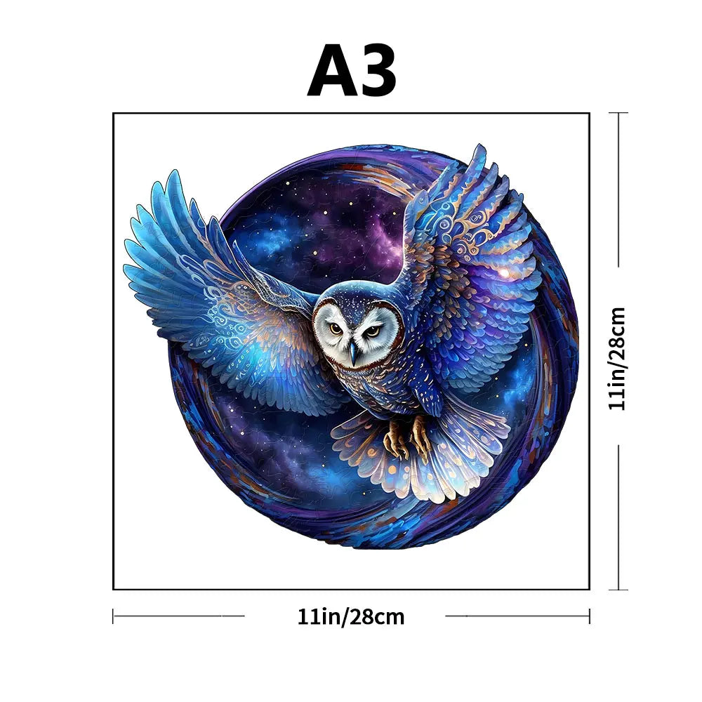 Supretty Mystical Galaxy Owl Wooden Jigsaw Puzzle for Home Decor