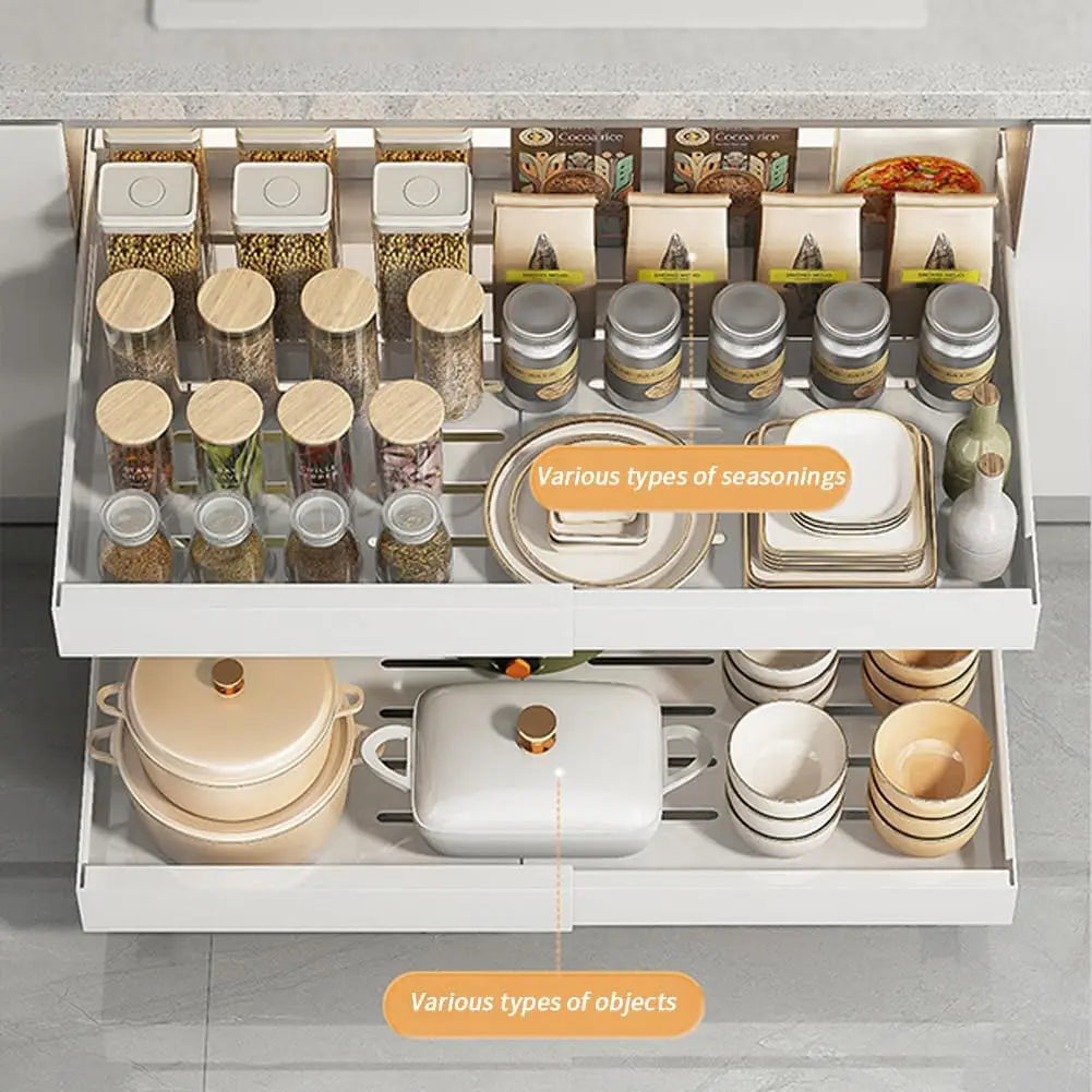 Garvee Heavy Duty Expandable Slide Out Pantry Cabinet Organizer