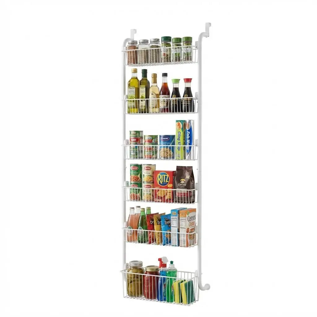 HiMISS Over Door Pantry Organizer Hanging Metal Kitchen Storage Rack