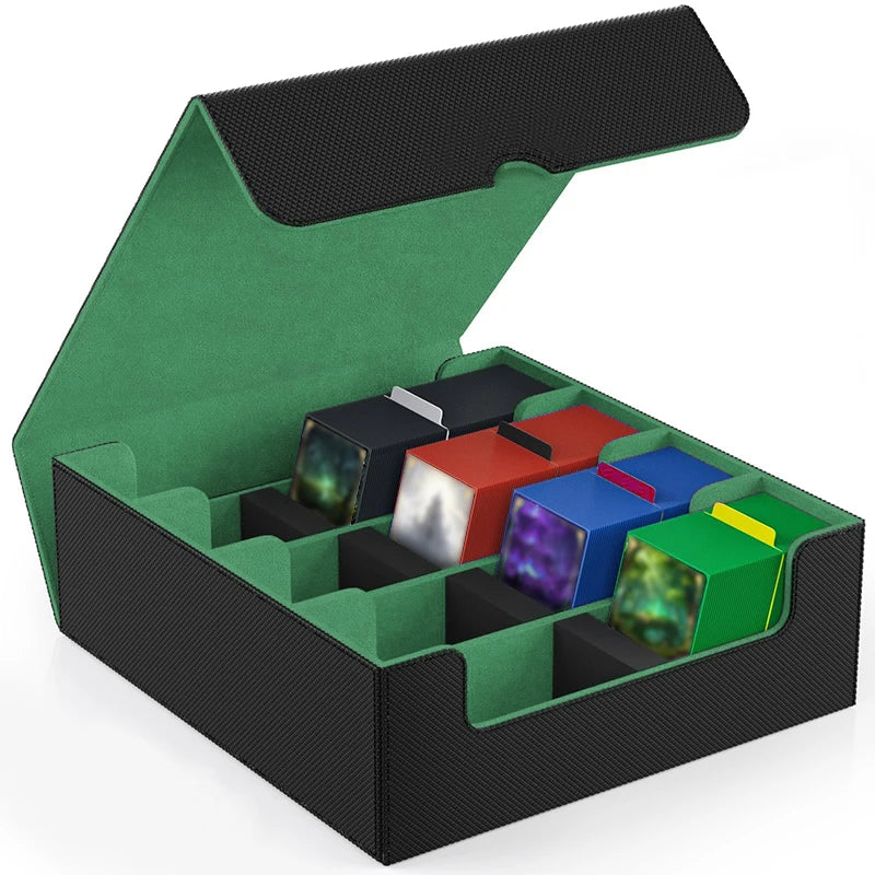 Trading Card Storage Box With Magnetic PU Leather Case