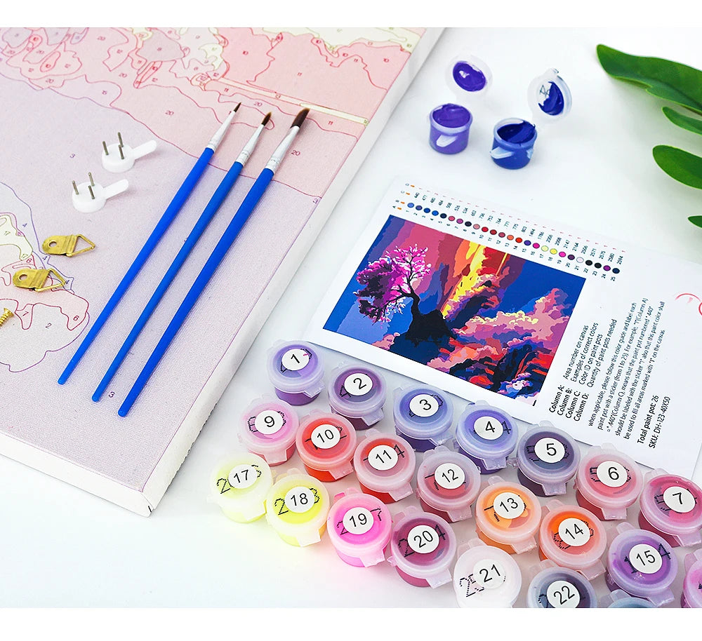 Adult Paint By Numbers Acrylic Kit Cute Animal Canvas Art