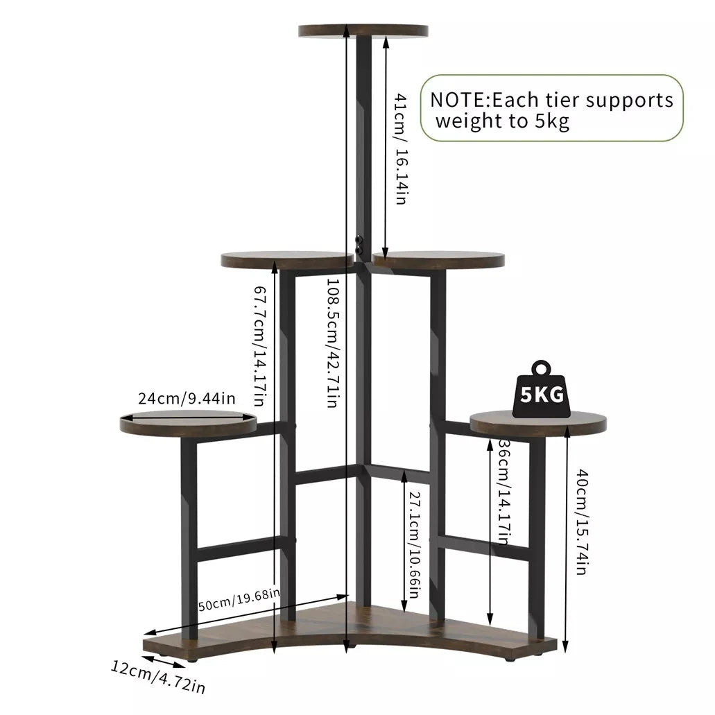 Corner Plant Stand Indoor Metal Flower Shelf Rack Organizer