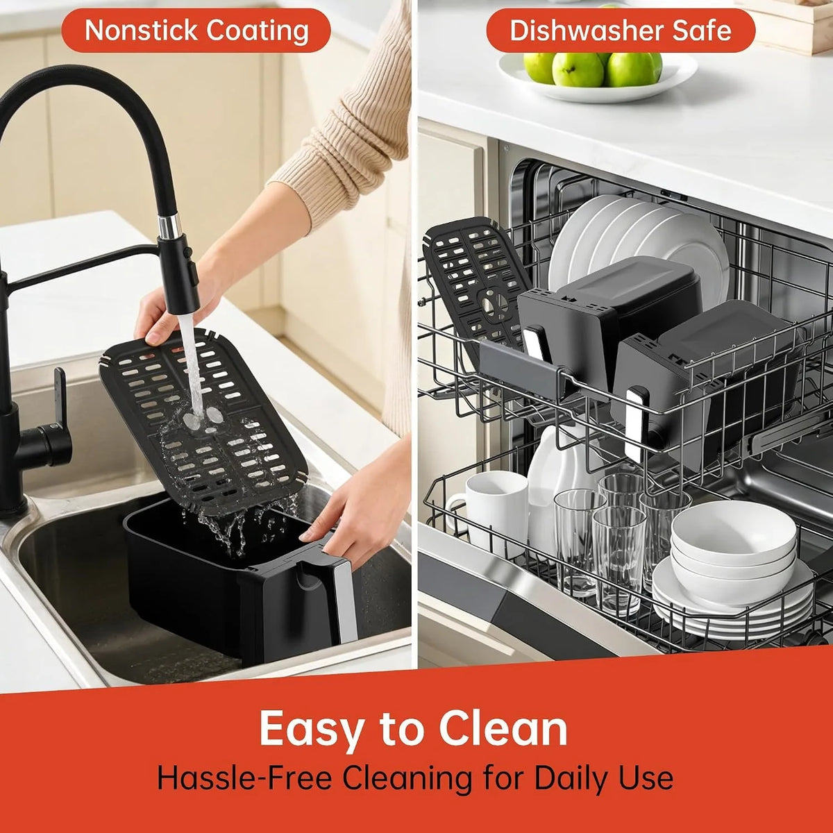 Dual Basket Ceramic Air Fryer With Smart Finish Digital Touchscreen