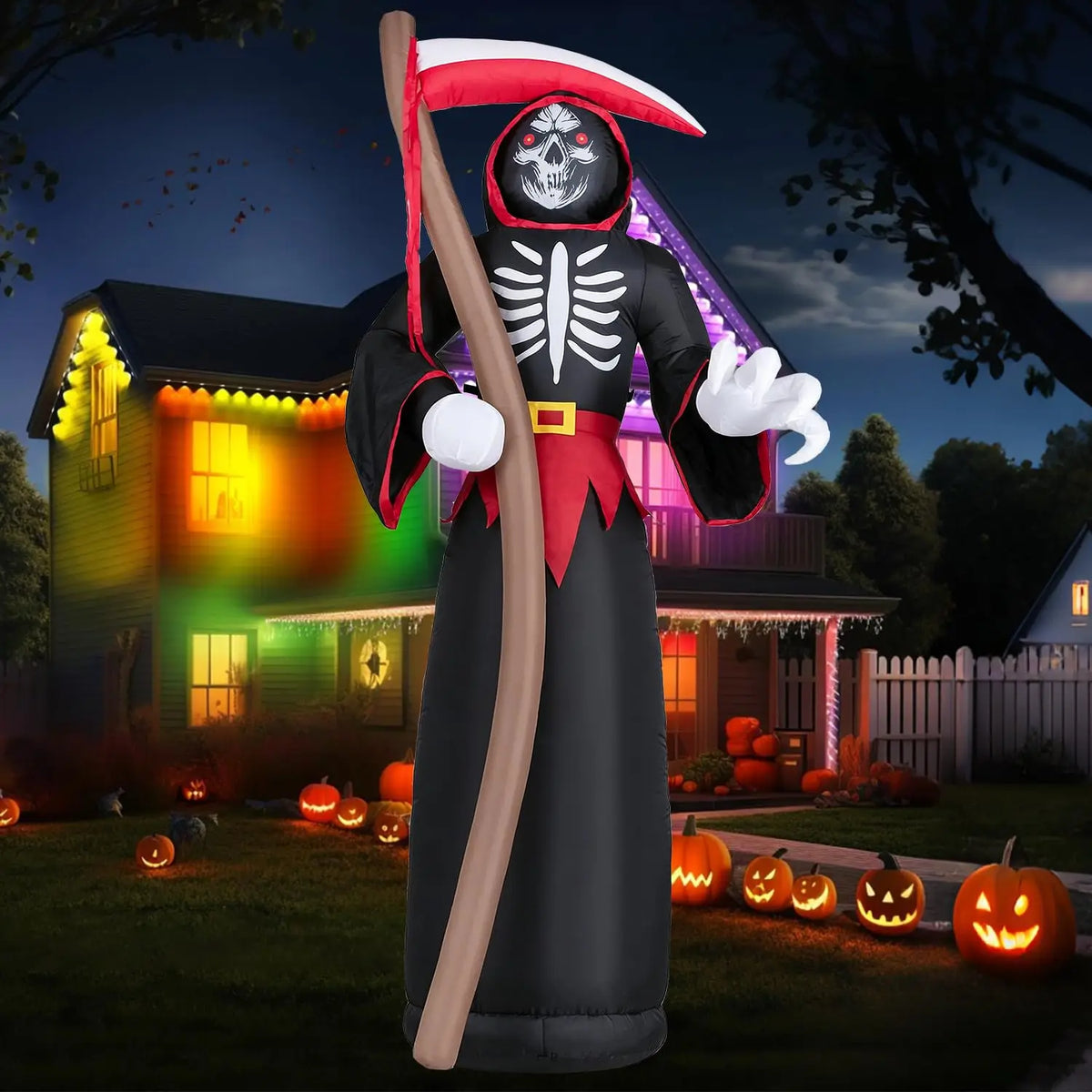 Giant 8FT High Concerned Halloween Outdoor Grim Reaper Yard Inflation