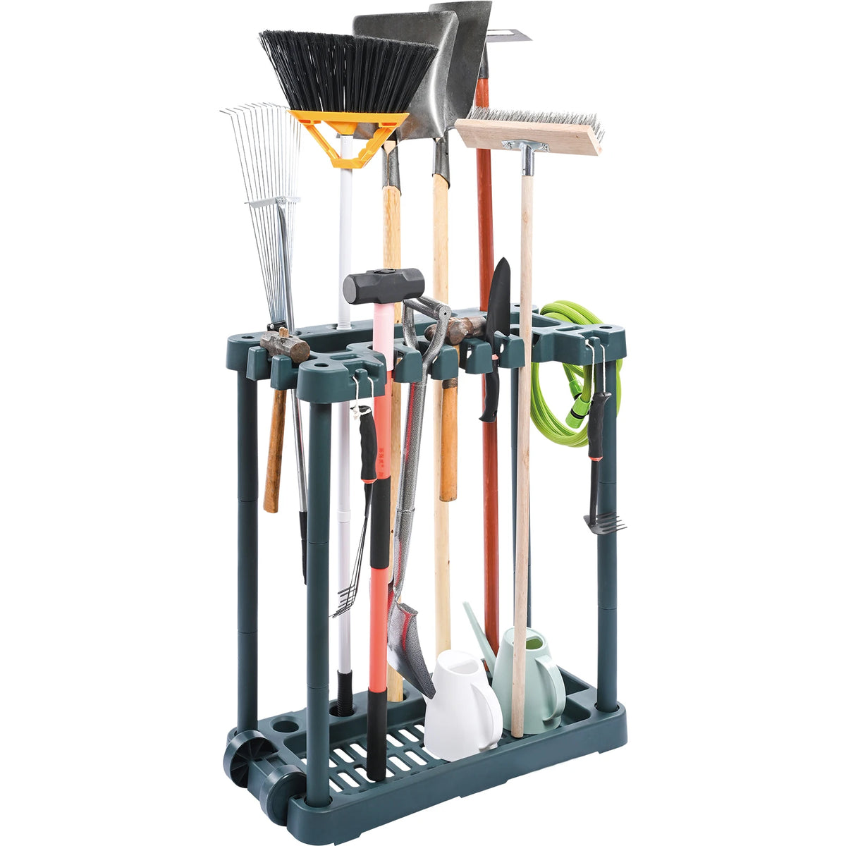 SucceBuy 10 Slot Garden Tool Organizer Garage Storage Rack