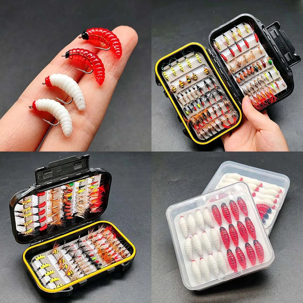 Fly Fishing Flies Assortment Kit With Box For Trout Salmon
