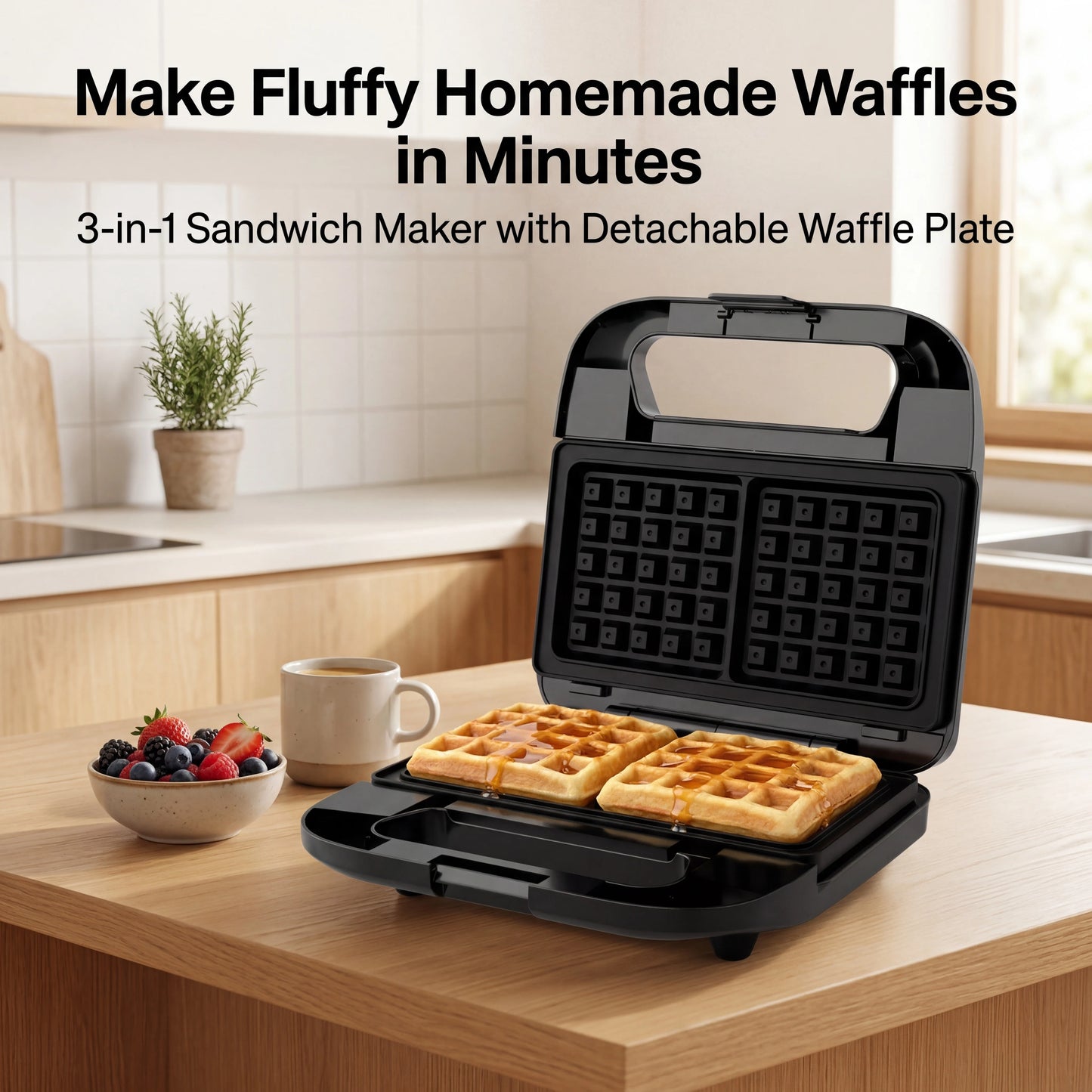 Cachoo Electric Grill Sandwich Press And Waffle Maker