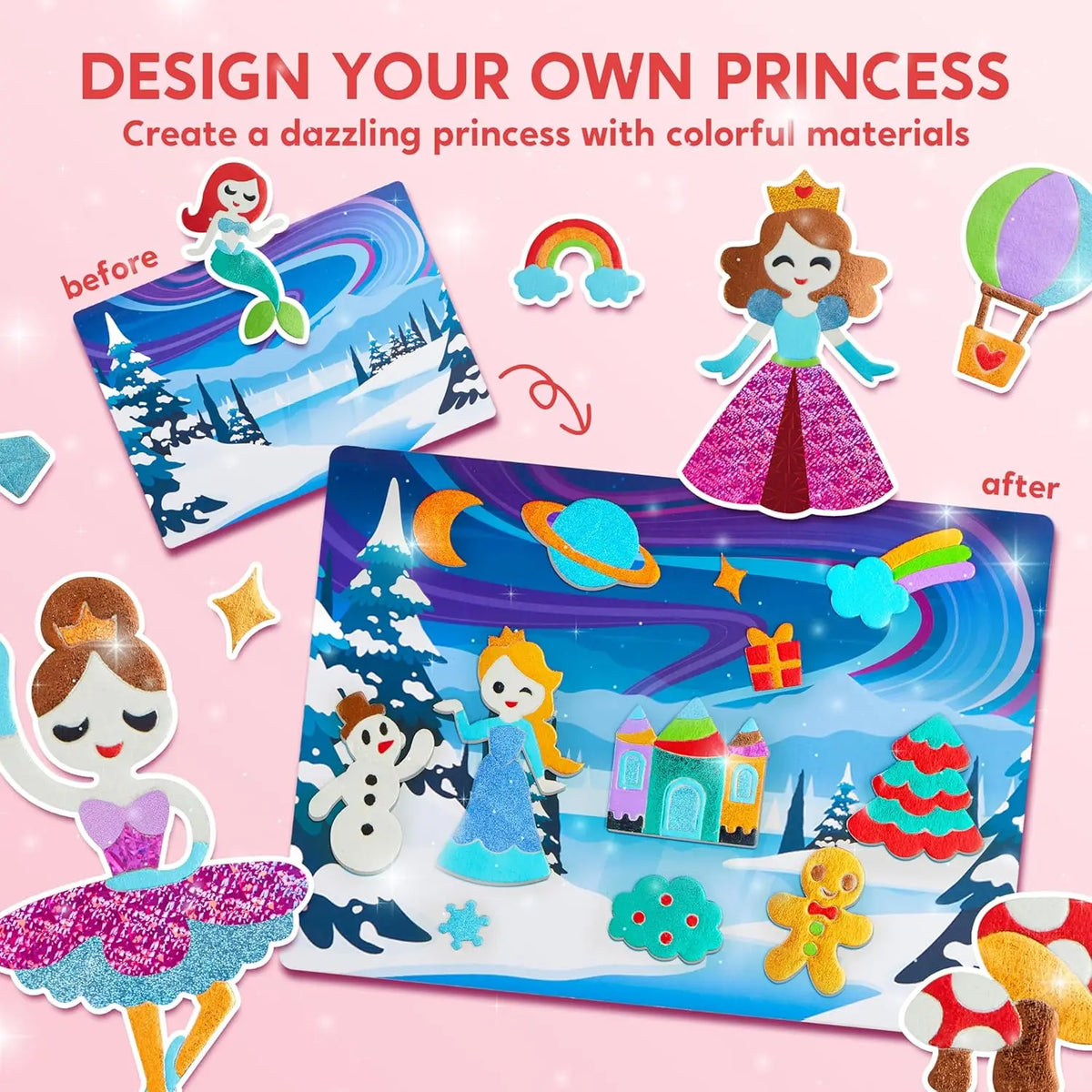 Joyfy Mess Free Foil Art Sticker Craft Kit For Children
