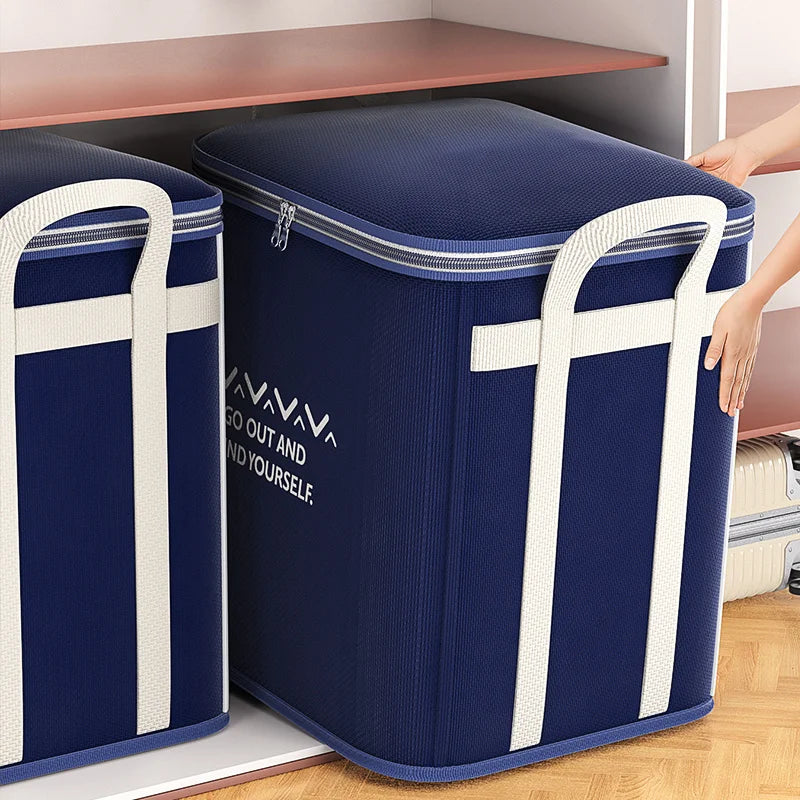 Nonwoven Reusable Storage Organizer Bag With Handles For Blankets