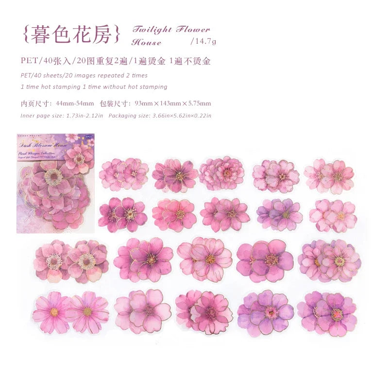 Hot Stamped Flower Stickers for Junk Journals and Scrapbooking Decor