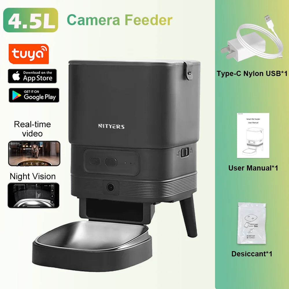 Nityers Automatic Pet Feeder With Voice Recorder And Portion Control