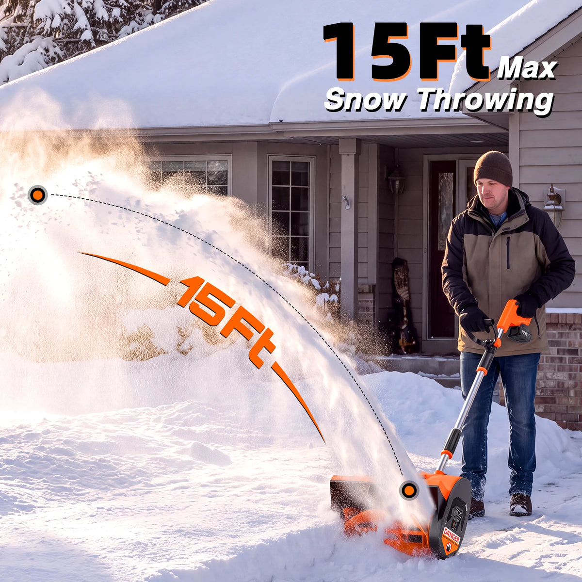 TaskStar Cordless Electric Snow Shovel With Rechargeable Battery