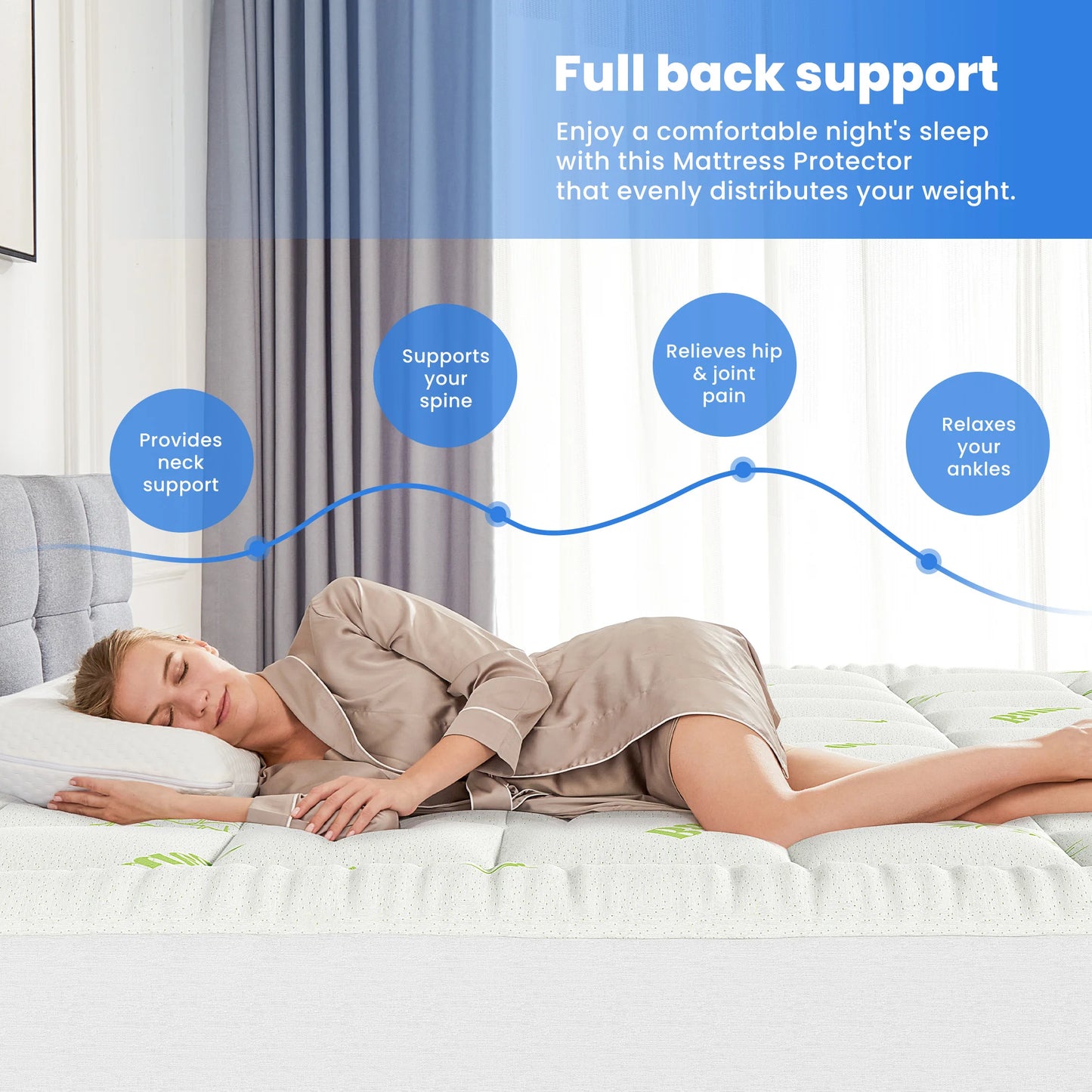 Jhk Soft Mattress Topper Full Viscose From Bamboo