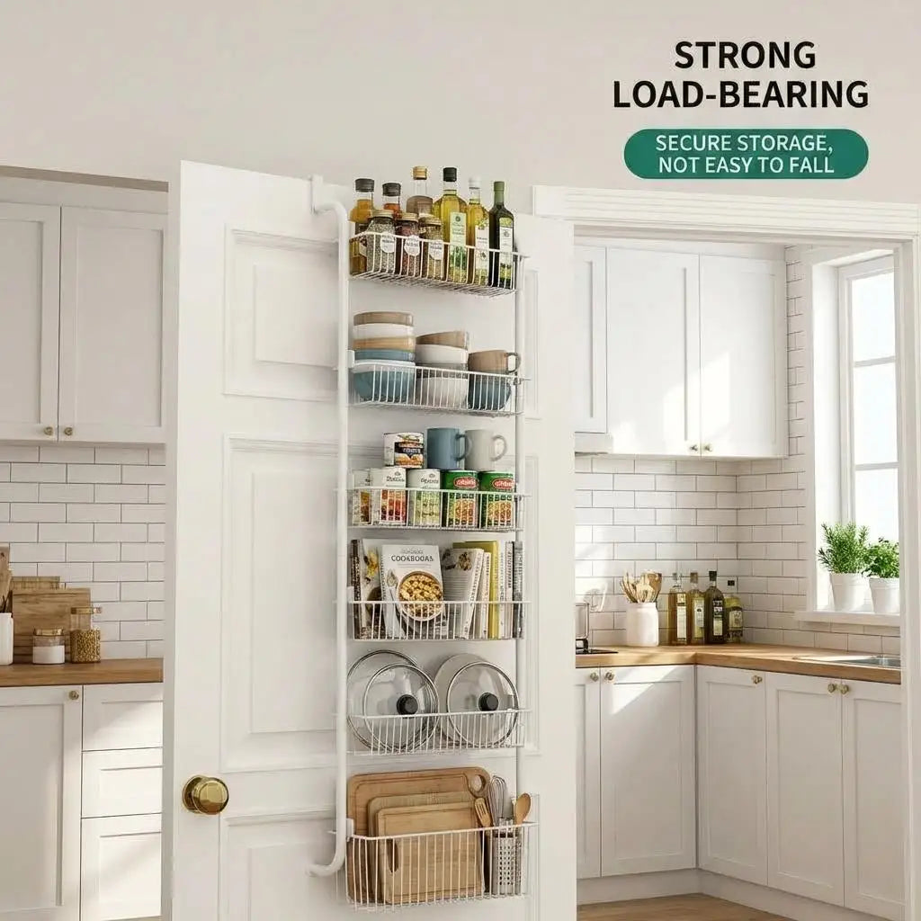 HiMISS Over Door Pantry Organizer Hanging Metal Kitchen Storage Rack