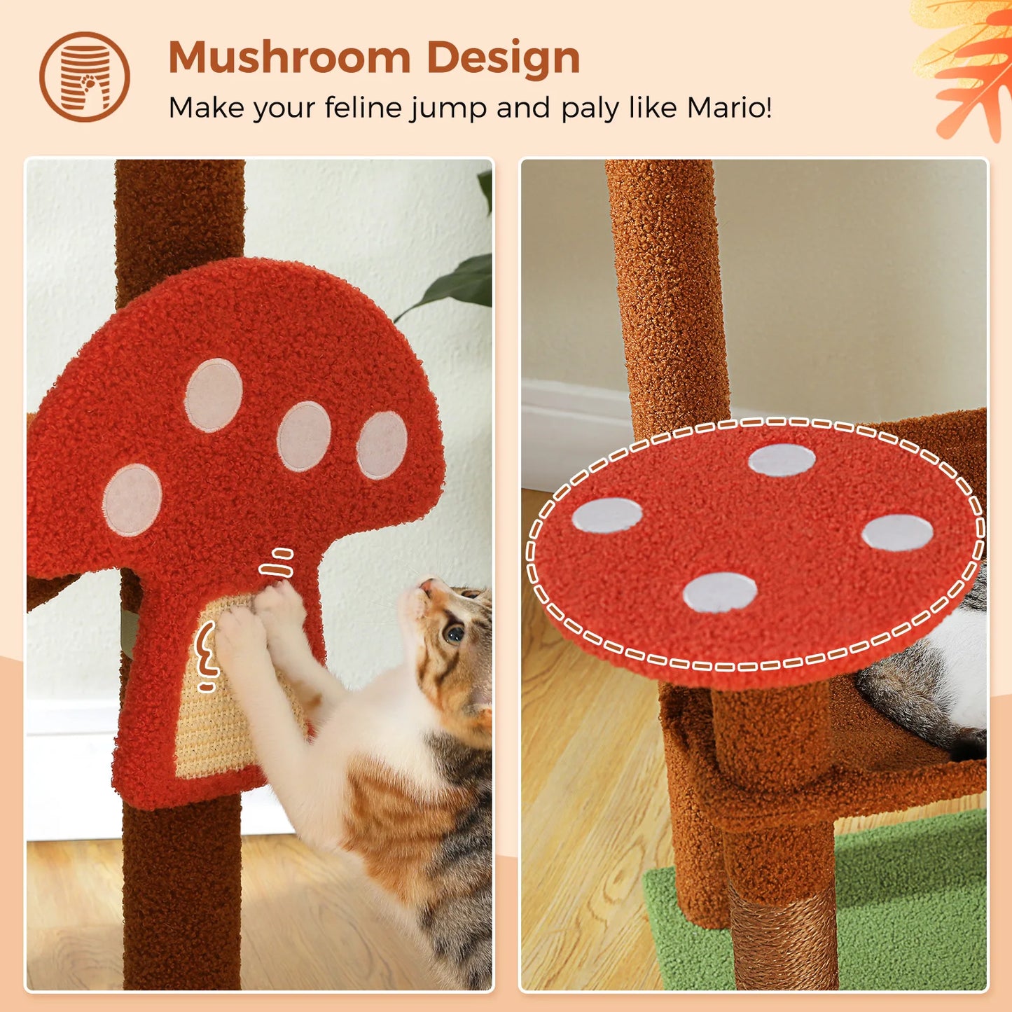 PAWZ Road Multi Level Cat Tree With Scratching Posts Hammock