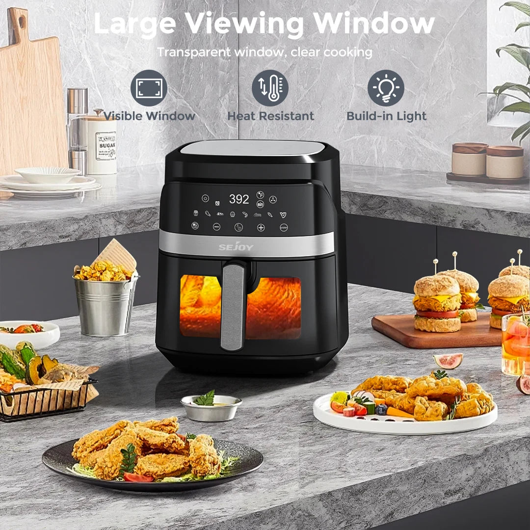Sejoy 8 In 1 Air Fryer Oven Roast Bake Dehydrate Cooker