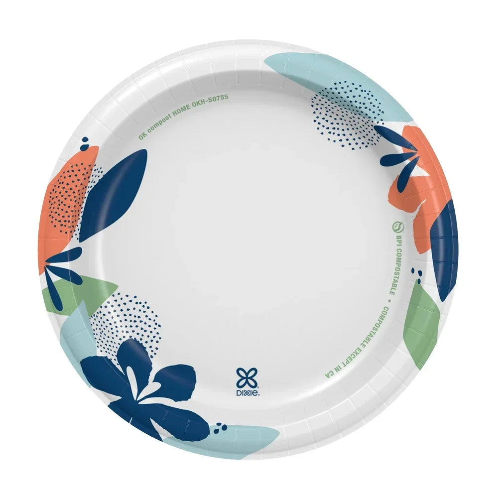 Compostable Disposable Paper Plates Durable Microwave Safe Party Tableware