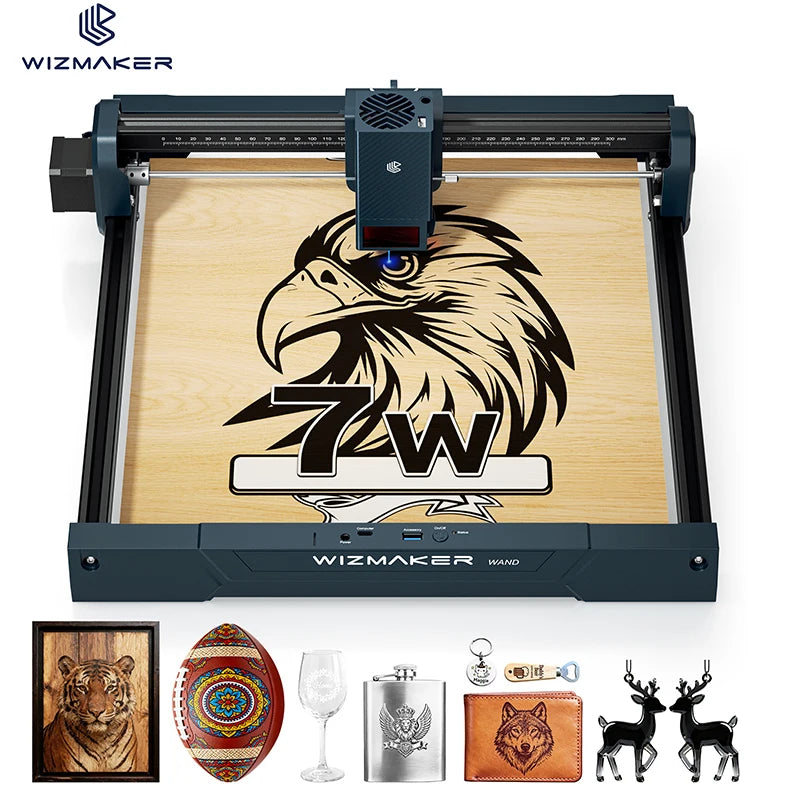 Wizmaker Wand 7W Laser Engraver Cutter for Wood Leather Acrylic