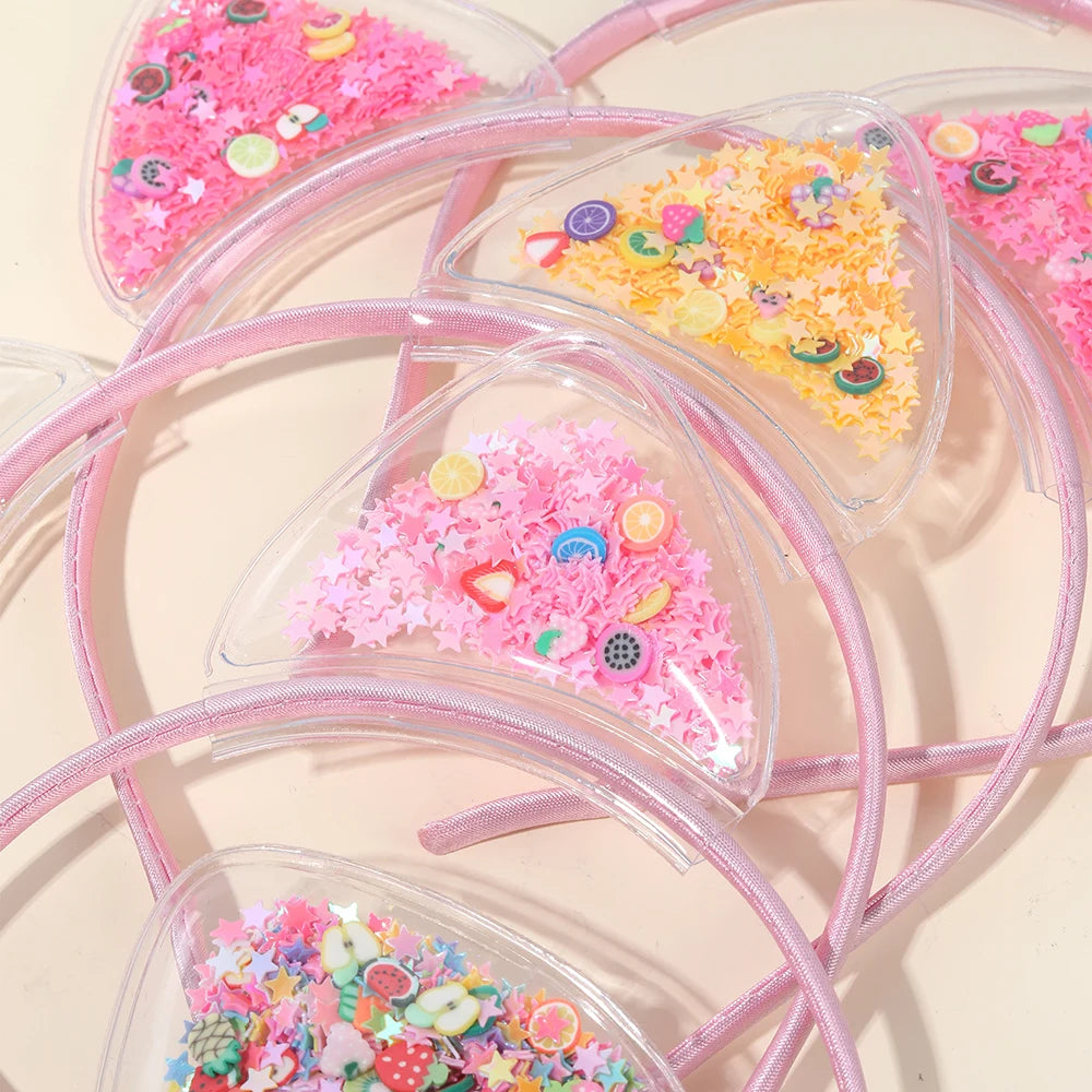 Shining Sequin Cat Ear Headbands For Kids Princess Hair Accessories