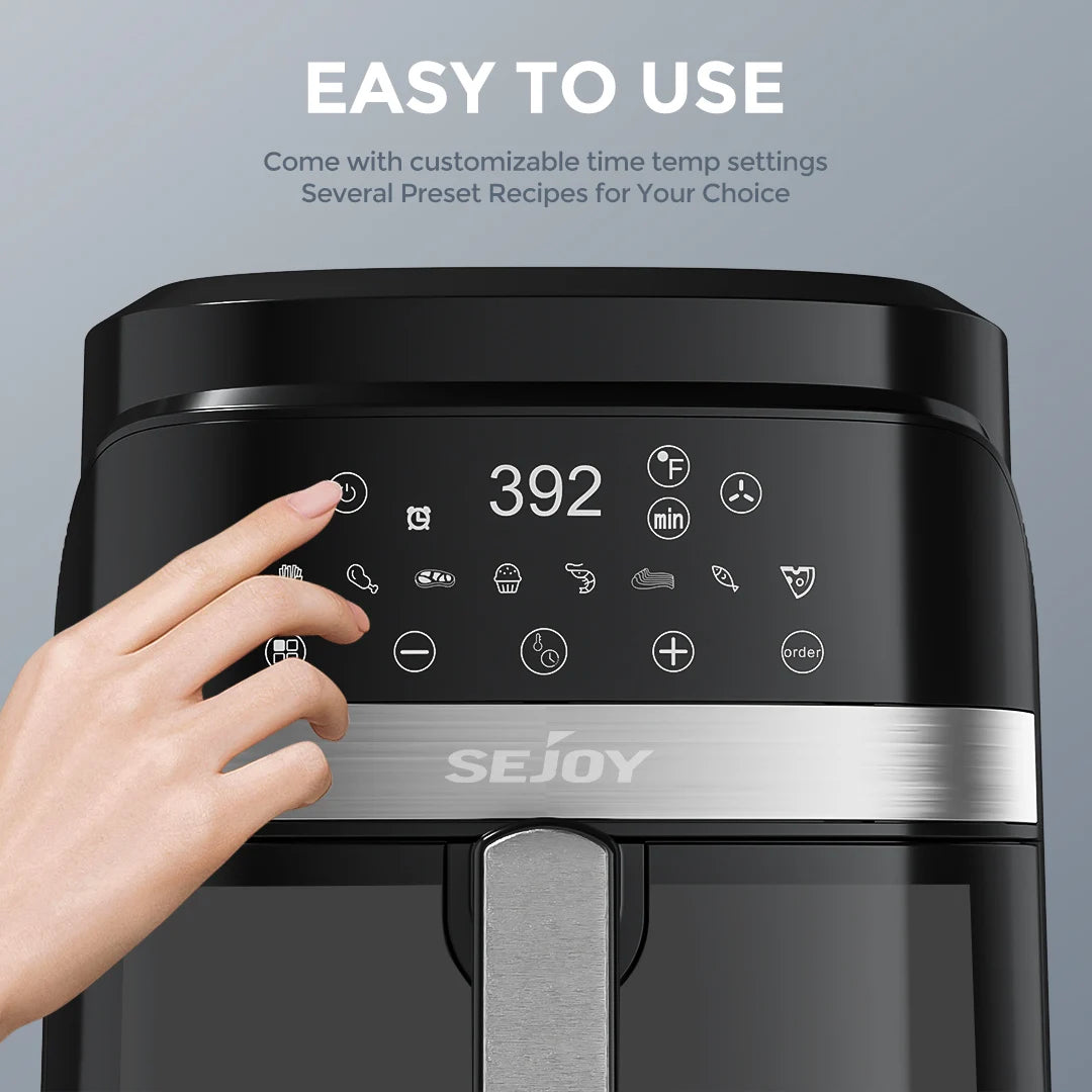 Sejoy 8 In 1 Air Fryer Oven Roast Bake Dehydrate Cooker