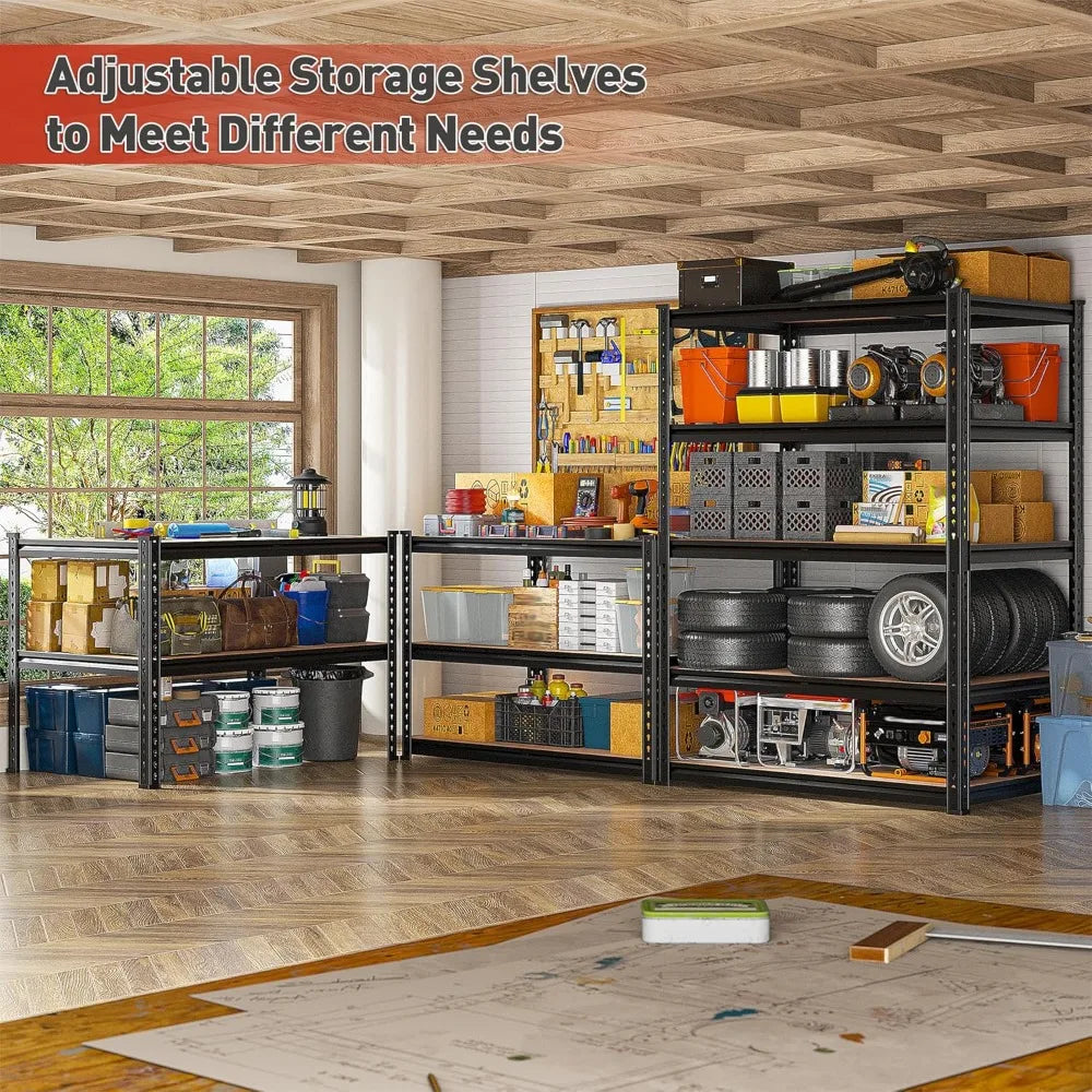 Adjustable Heavy Duty Five Tier Metal Garage Storage Shelving Unit